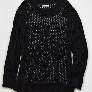 American Eagle Outfitters crochet Skeleton Sweater